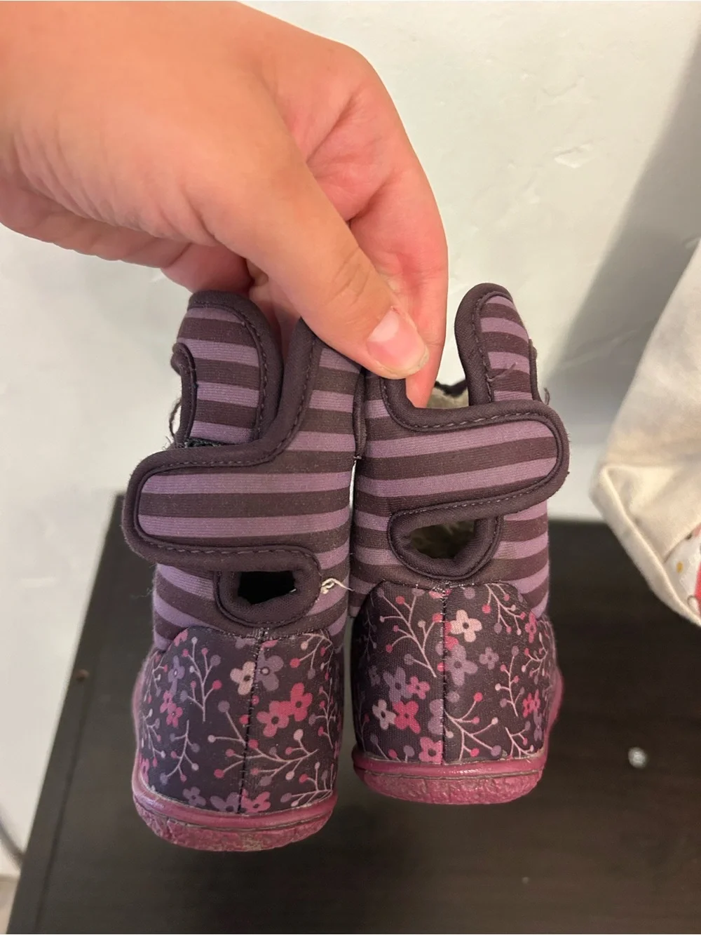 Floral purple baby Bog winter boots